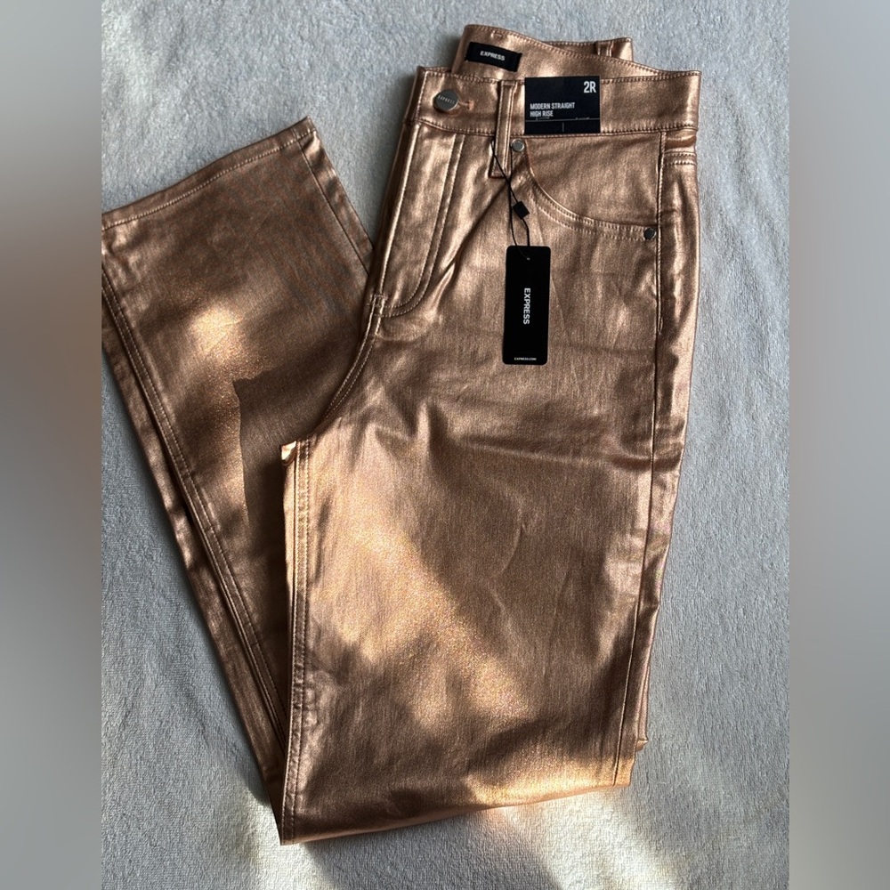 Express Metallic Coated High-Rise Jeans